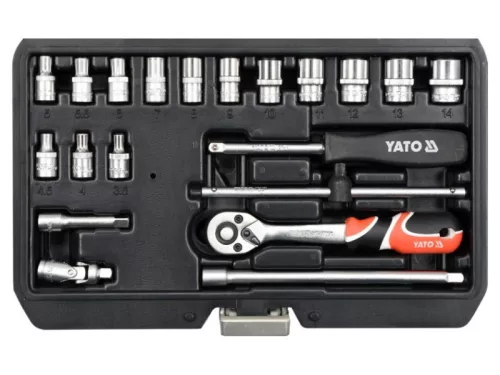 YATO Dugókulcs készlet 20 részes 1/4" 3,5-14 mm CrV