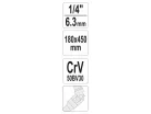 YATO T-alakú hajtókar csuklós 1/4" 450 mm CrV