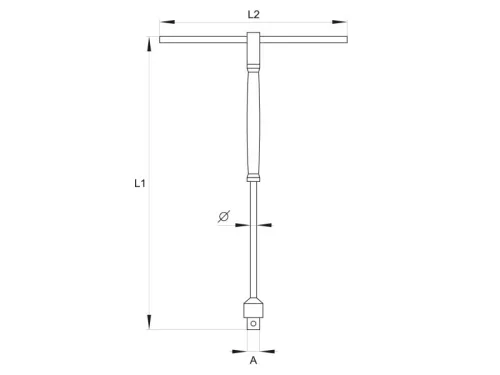 YATO T-hajtószár 1/4" x 310 mm forgatható nyéllel CrV