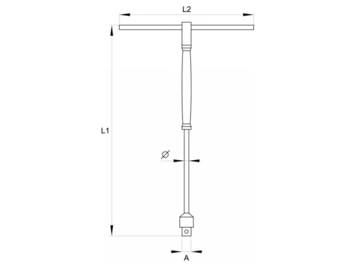 YATO T-hajtószár 1/4" x 310 mm forgatható nyéllel CrV