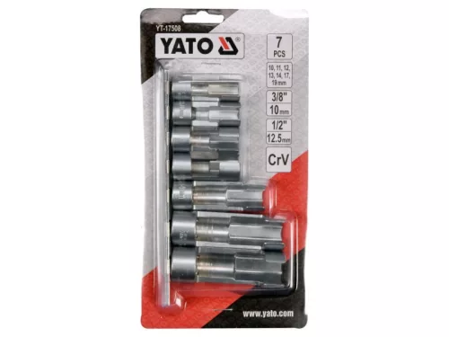 YATO Nyitott dugókulcs készlet 7 részes 3/8", 1/2" CrV