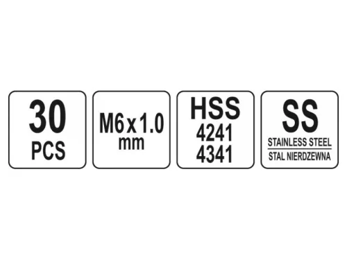 YATO Menetjavító készlet 30 részes M6 x 1 mm
