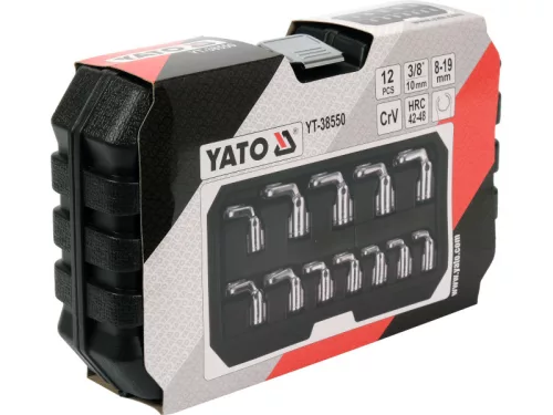 YATO Nyitott csillag-dugókulcs készlet 12 részes 3/8" 8-19 mm CrV