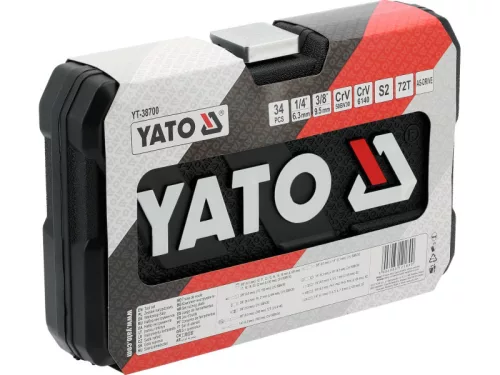 YATO Racsnis szerszámkészlet 34 részes 1/4" és 3/8"