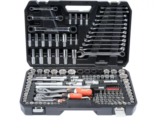 YATO Dugókulcs készlet 150 részes 1/4", 3/8", 1/2" CrV
