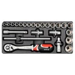   YATO Dugókulcs készlet 24 részes 1/2" 10-32 mm CrV (fiókbetét)
