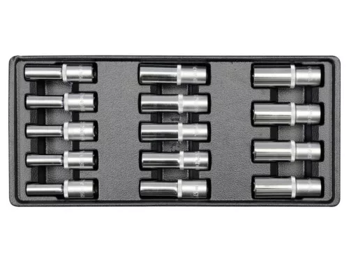 YATO Hosszú dugókulcs készlet 14 részes 1/2" 8-21 mm (fiókbetét)