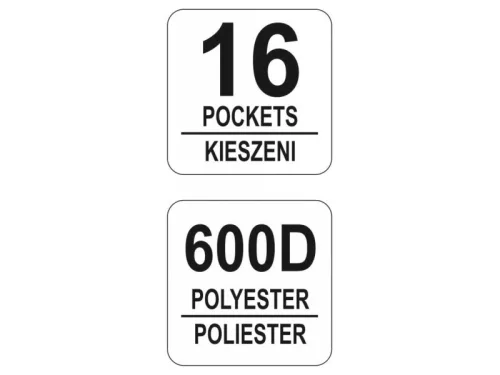 YATO Szerszámtáska 12 zsebes nyitott