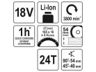 YATO Akkus körfűrész 165 mm 18 V Li-Ion (akku és töltő nélkül)