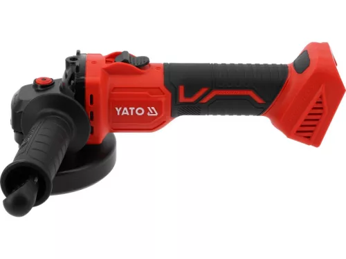 YATO Akkumulátoros sarokcsiszoló szénkefementes 125 mm 18 V ( akku és töltő nélkül )