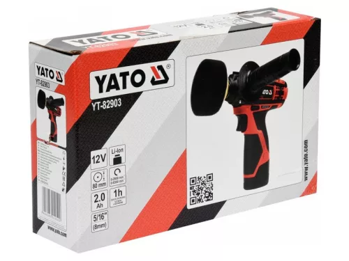 YATO Akkus polírozó 80 mm 12 V Li-Ion (1 x 2,0 Ah akku + töltő)