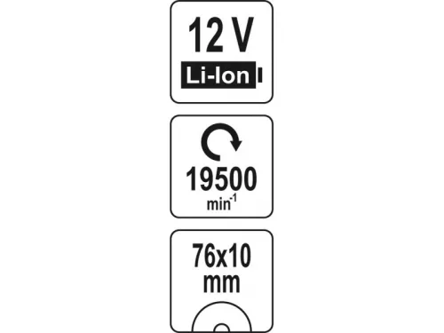 YATO Akkus vágószerszám 76 x 10 mm szénkefe nélküli 12 V Li-Ion (akku + töltő nélkül)