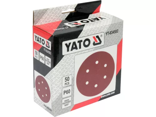 YATO Tépőzáras fíbertárcsa 150 mm / P60 6 lyukas (50 db)