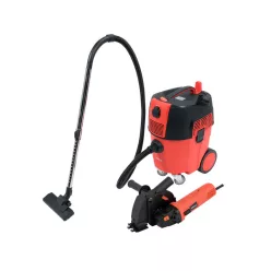   YATO Ipari porszívó automata szűrőlerázós 1600W + Falhoronymarógép 125 mm 1700W (YT-82015)